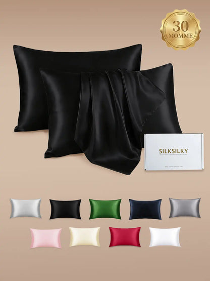 2Pcs 30Momme 100% Silk Pillowcases Bundle- Hidden Zipper
