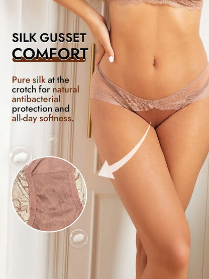 100% Mulberry Silk Sexy Lace Panty
