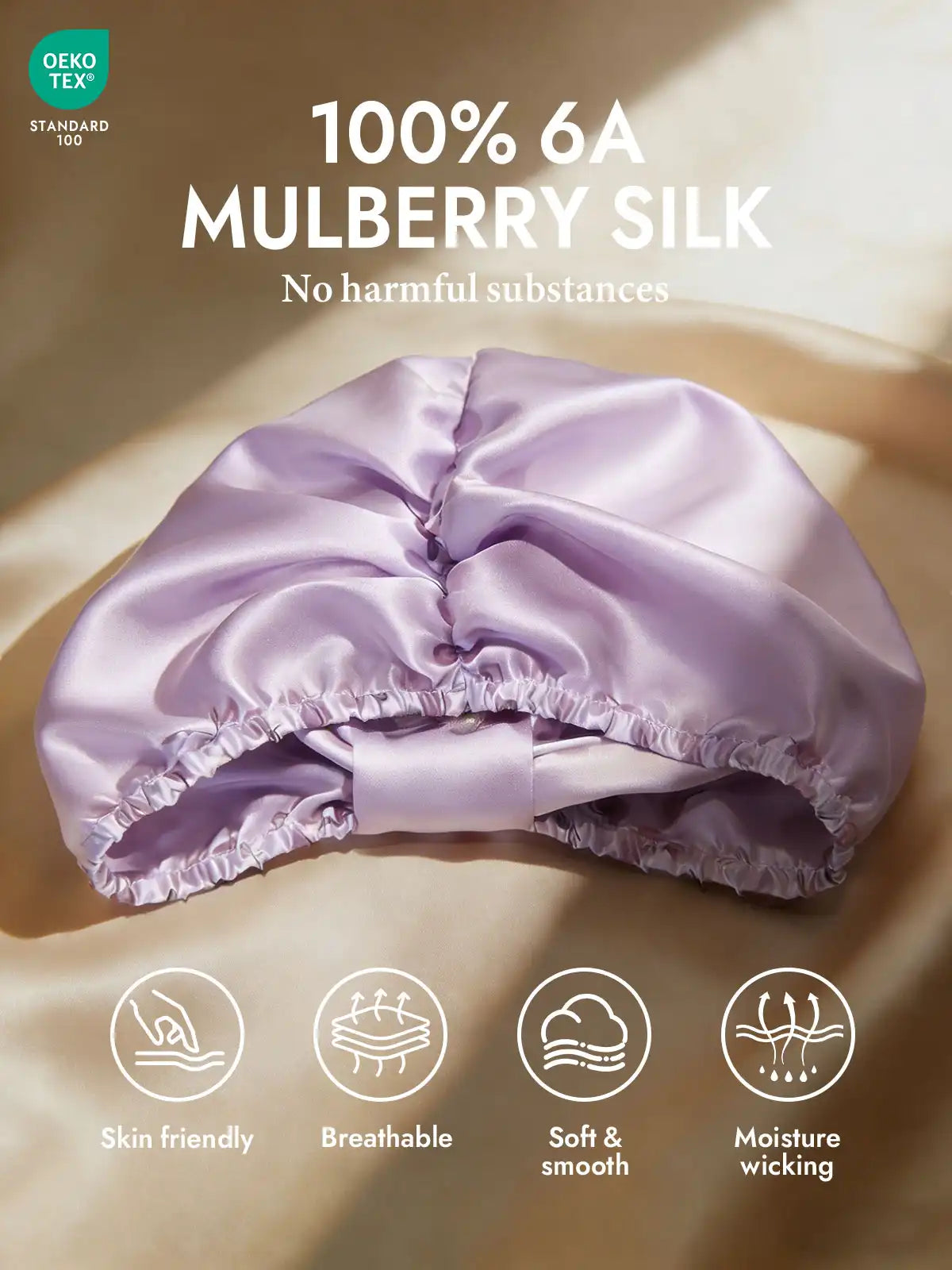 100% Mulberry Silk Night Turban Bonnet