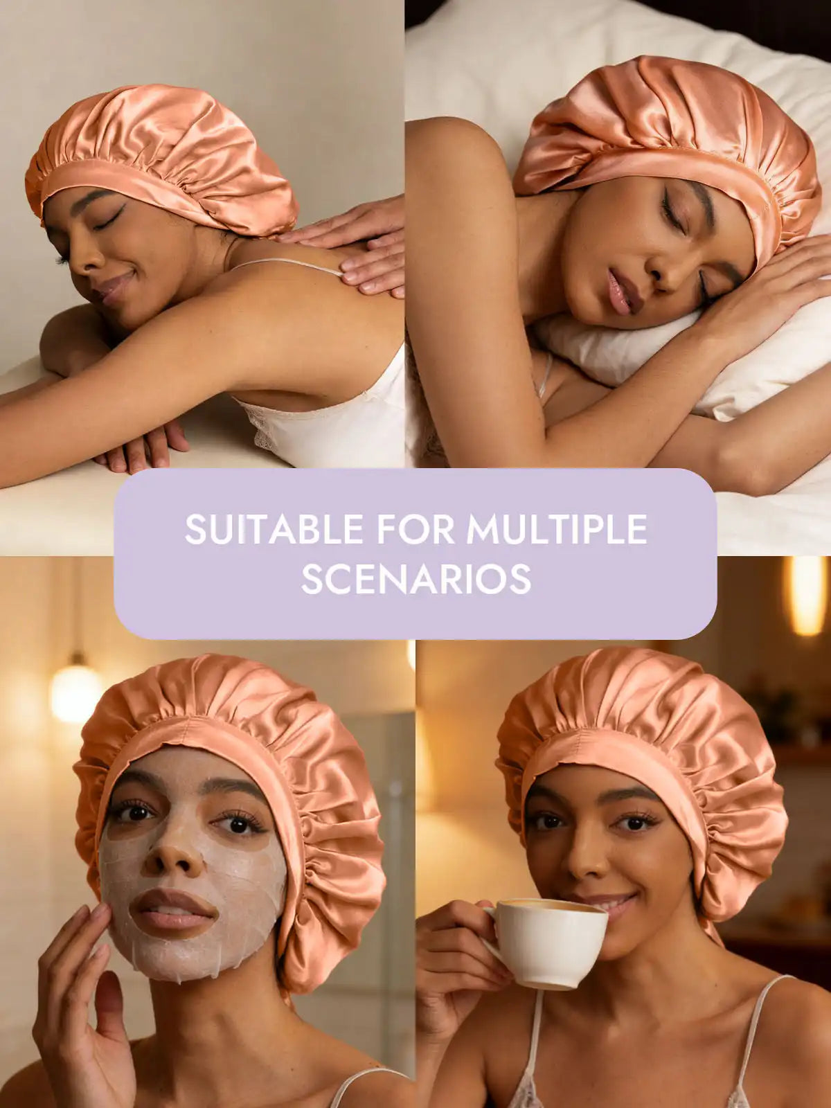 100% Mulberry Silk Elegant Bonnet with Long Ribbons