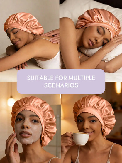 100% Mulberry Silk Elegant Bonnet with Long Ribbons