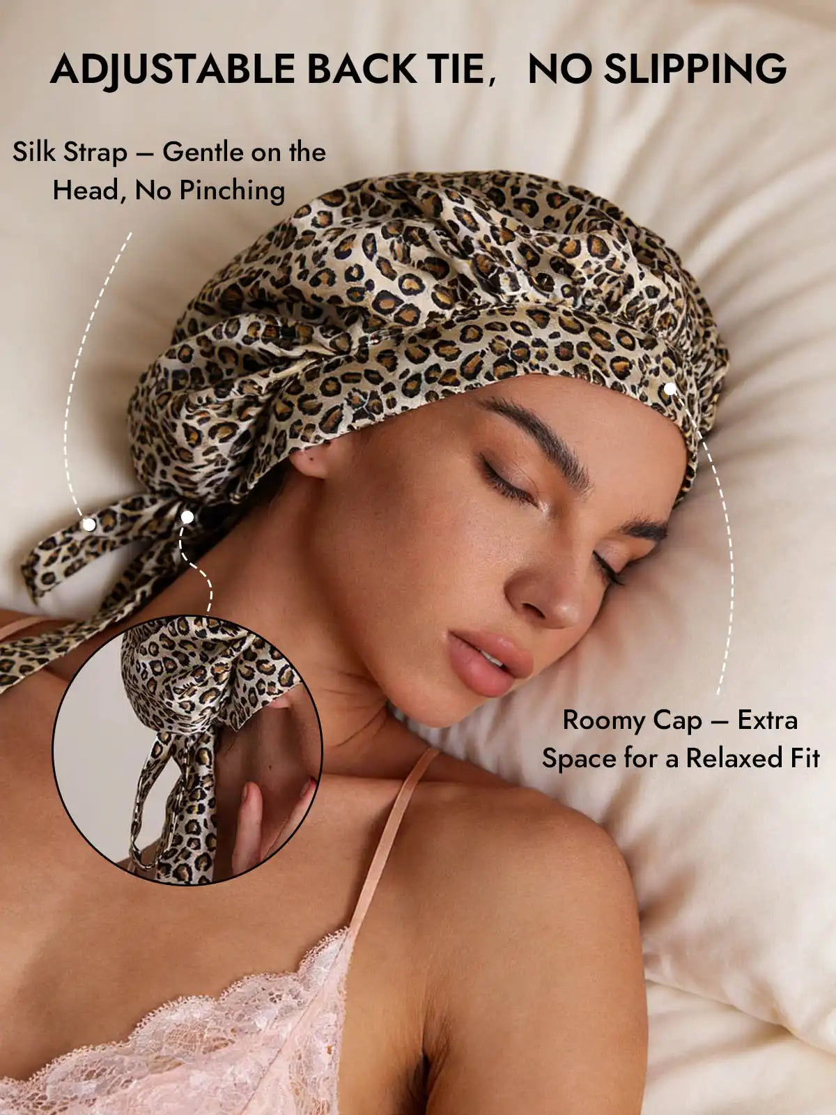 100% Mulberry Silk Elegant Bonnet with Long Ribbons