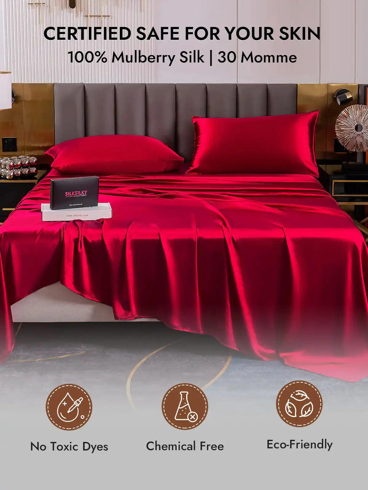 2Pcs 30Momme 100% Silk Pillowcases Bundle- Hidden Zipper