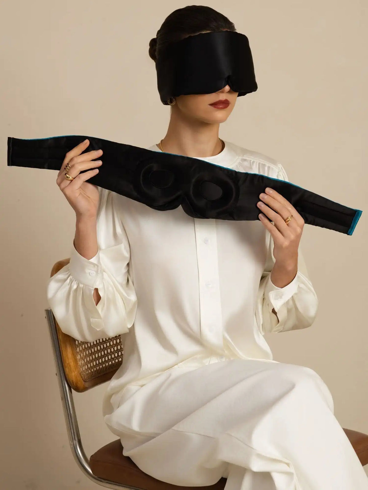 100% Mulberry Silk 3D Contoured Eye Mask With Velcro Closure