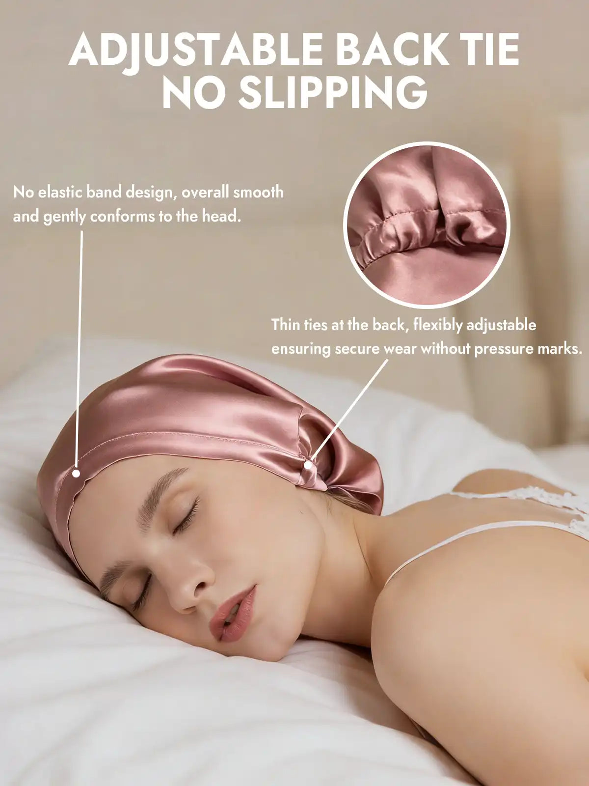 100% Mulberry Silk Elegant Bonnet for Long Hair