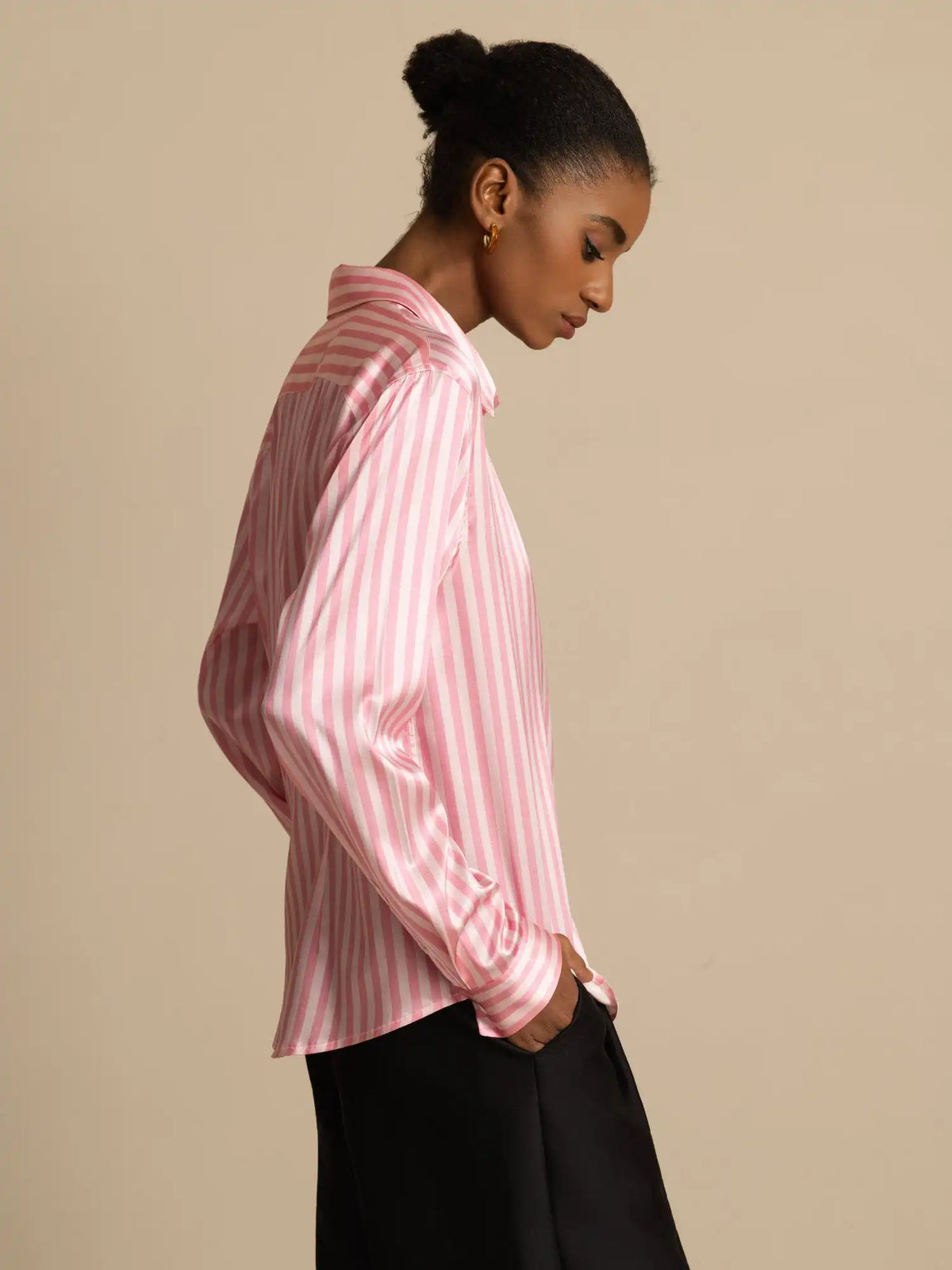 Women’s 19 Momme Silk Long Sleeves Button-Up Shirt