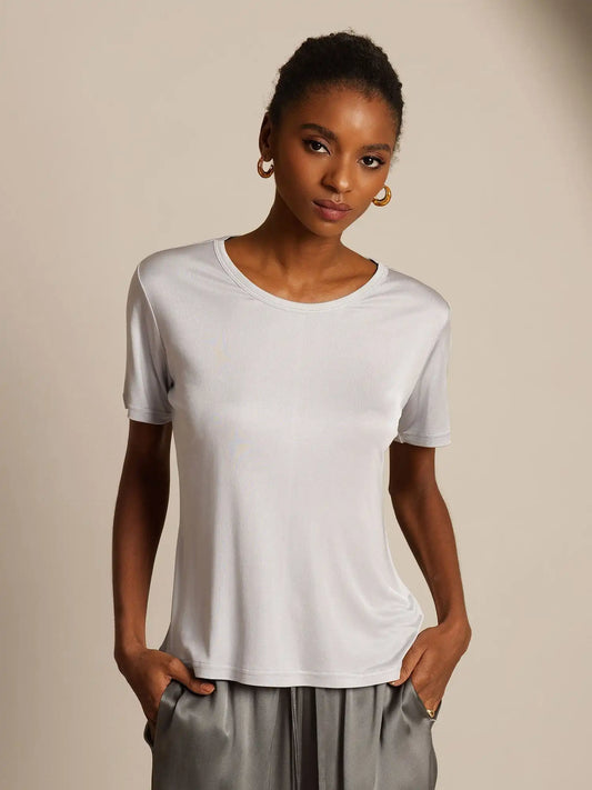 100% Mulberry Silk Short Sleeve Women's T-Shirt