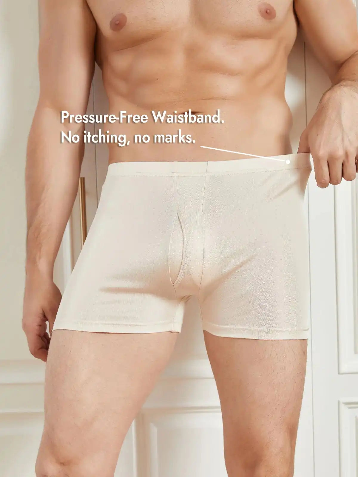 100% Mulberry Silk Mens Underwear with Front Opening