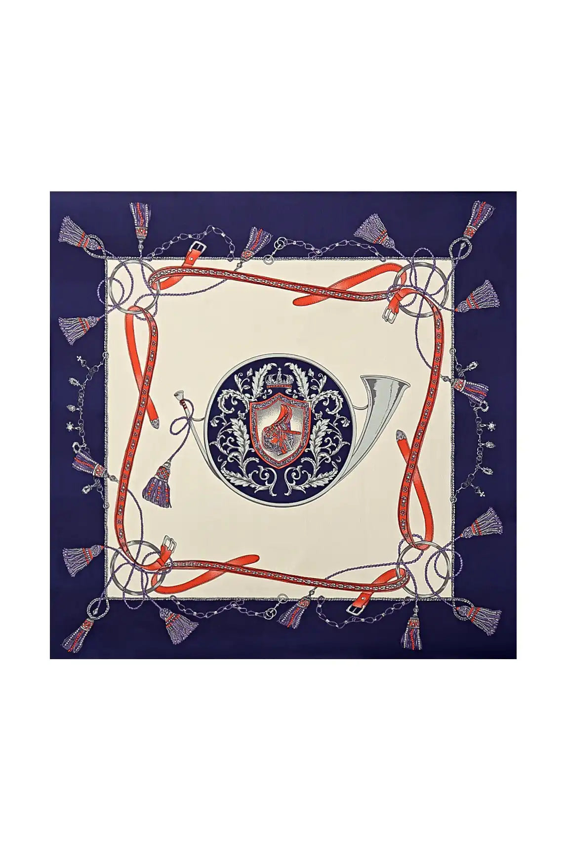 100% Mulberry Silk Floral  Square Scarf - Size 53x53cm