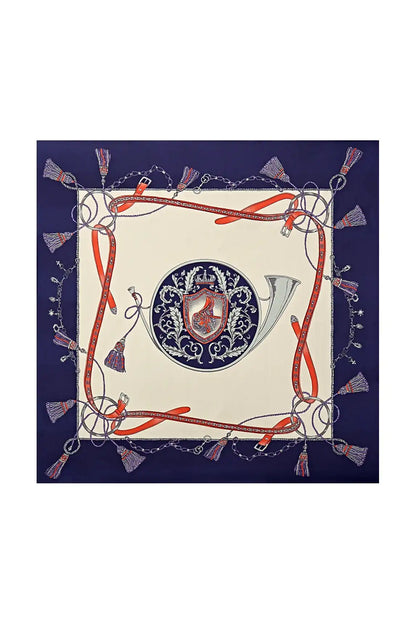100% Mulberry Silk Floral  Square Scarf - Size 53x53cm