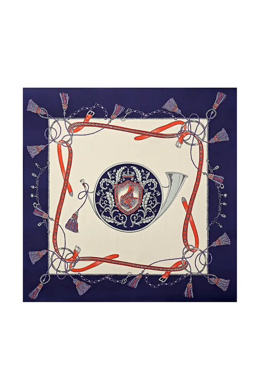 100% Mulberry Silk Floral  Square Scarf - Size 53x53cm