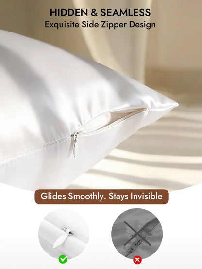 2Pcs 30Momme 100% Silk Pillowcases Bundle- Hidden Zipper