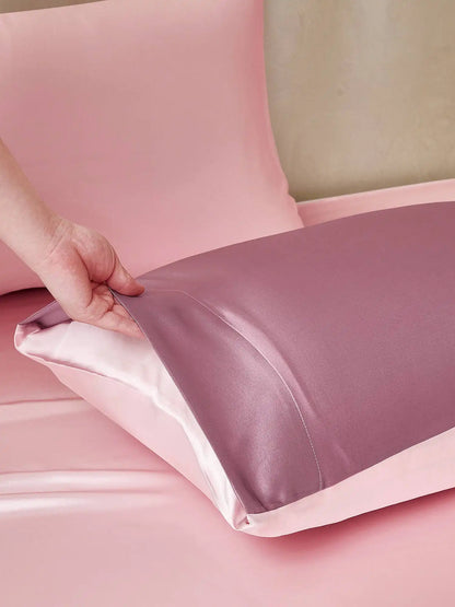 25Momme 4Pcs Silk Set Duvet Cover+Fitted Sheet+2x Pillowcases