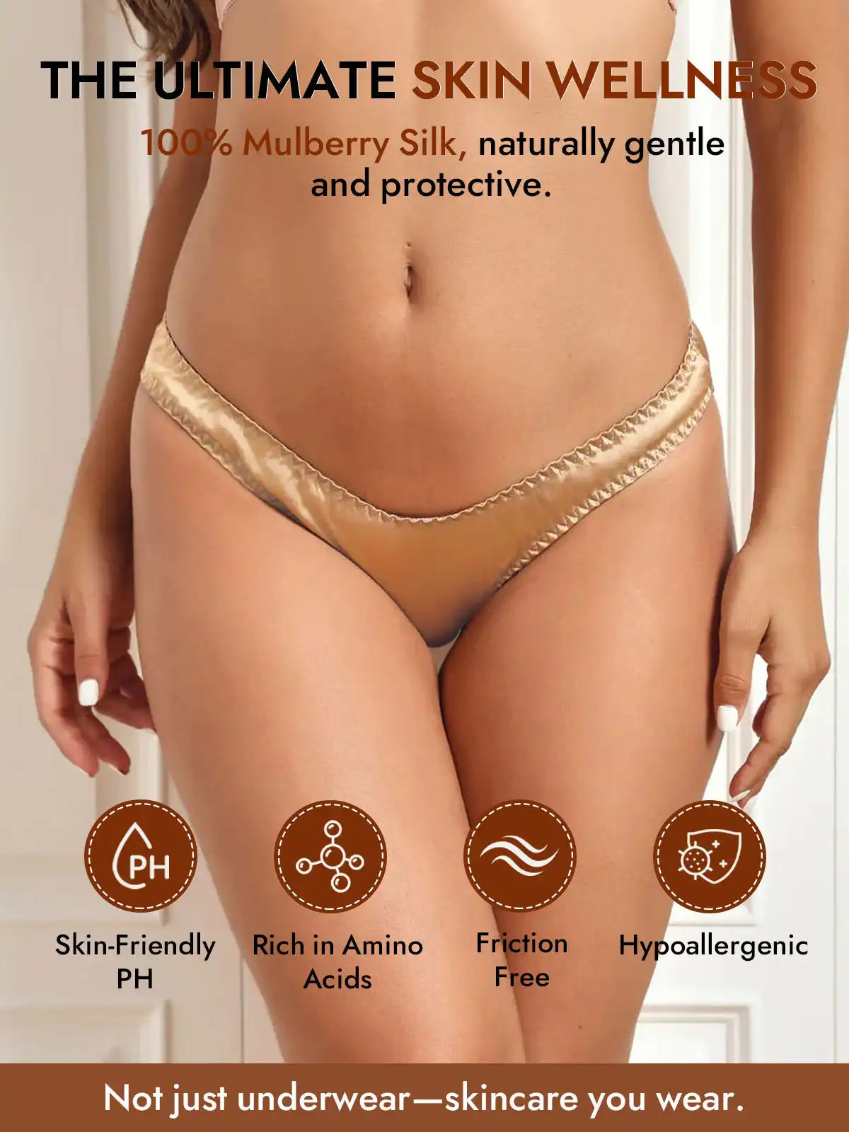 100% Mulberry Silk Briefs Comfy Breathable Panty
