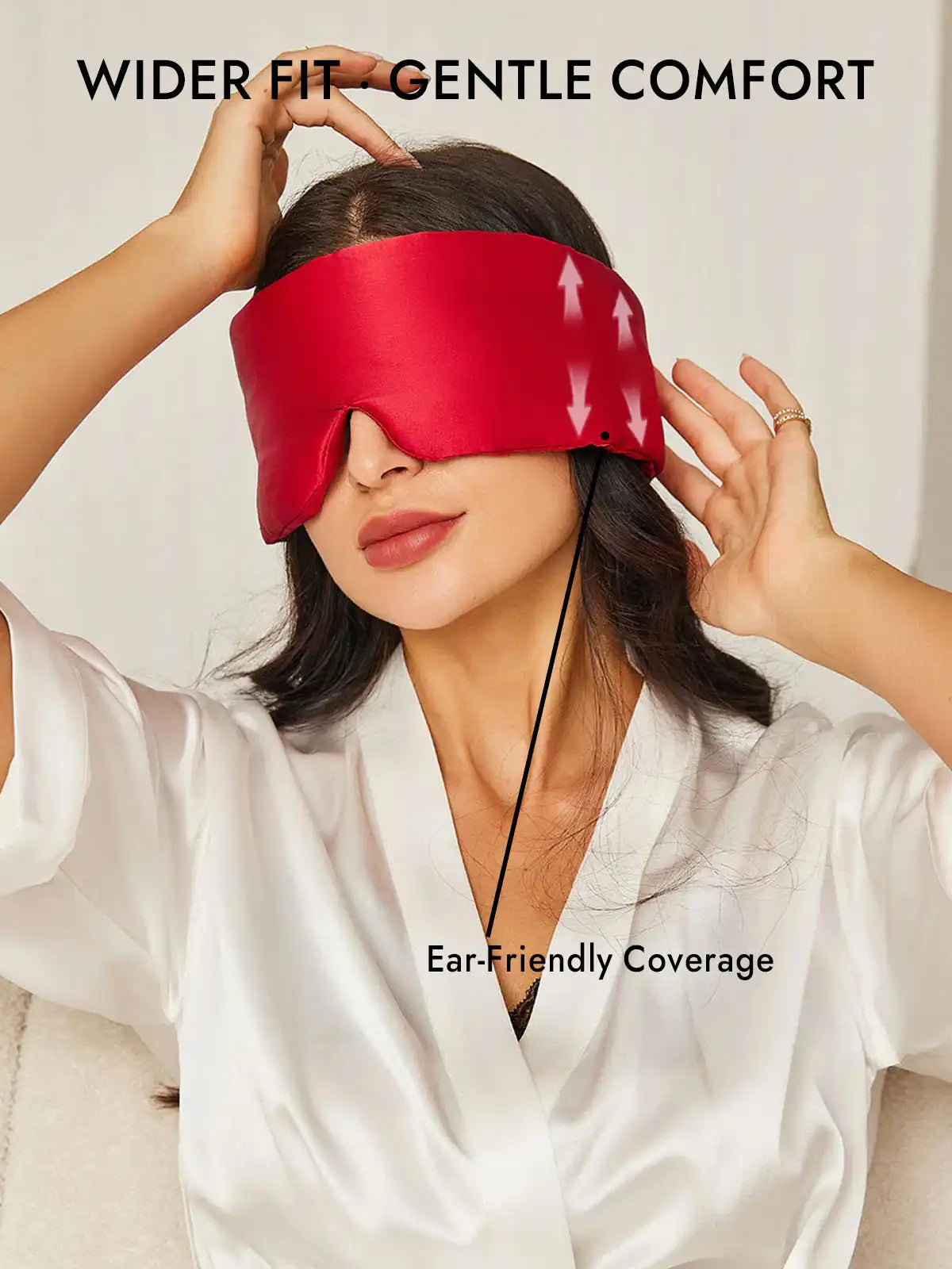 100% Mulberry Silk Adjustable Velcro Wrap-Around Silk Sleep Eye Mask