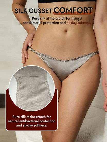19Momme Silk Low-Waist String Brief Panty
