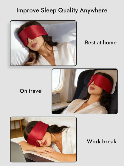 100% Mulberry Silk Adjustable Velcro Wrap-Around Silk Sleep Eye Mask