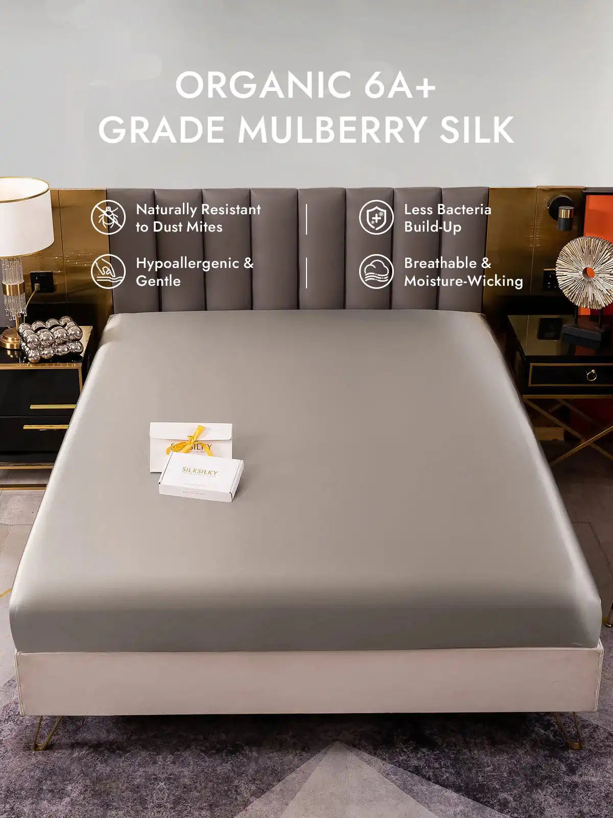25Momme Mulberry Silk Seamless Fitted Sheet
