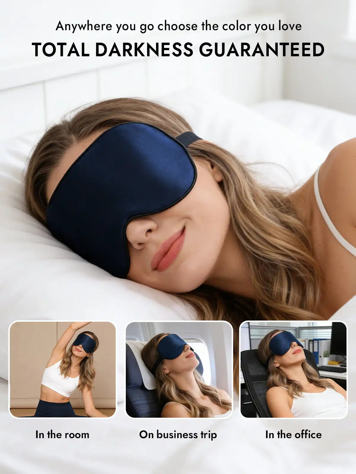 100% Mulberry Silk Elastic Band Sleep Eye Mask