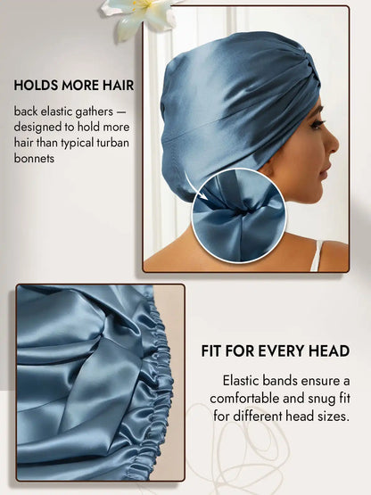 100% Mulberry Silk Sleep Cap Double Layer Night Turban Bonnet