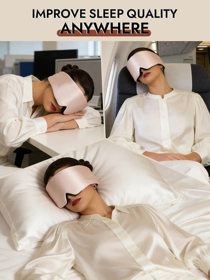 100% Mulberry Silk 3D Contoured Eye Mask With Velcro Closure