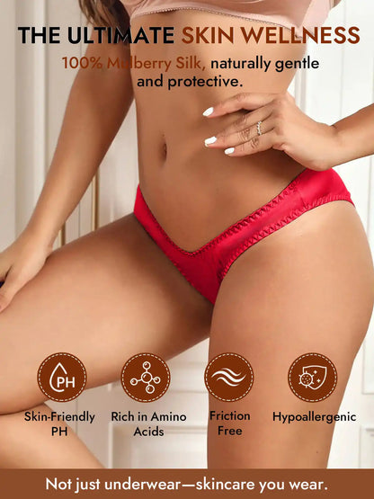 100% Mulberry Silk Briefs Comfy Breathable Panty