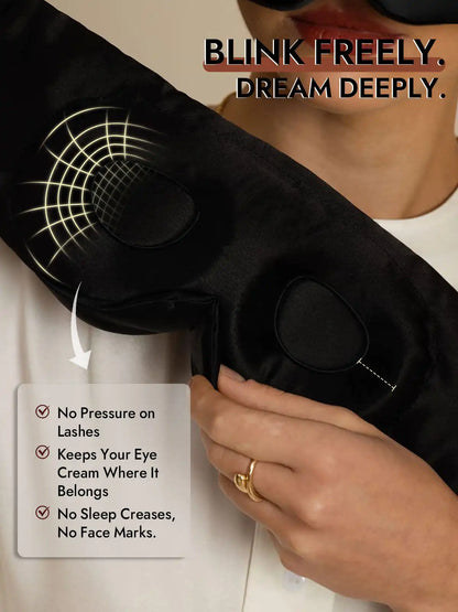 100% Mulberry Silk 3D Contoured Eye Mask With Velcro Closure
