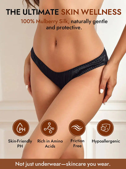100% Mulberry Silk Briefs Comfy Breathable Panty