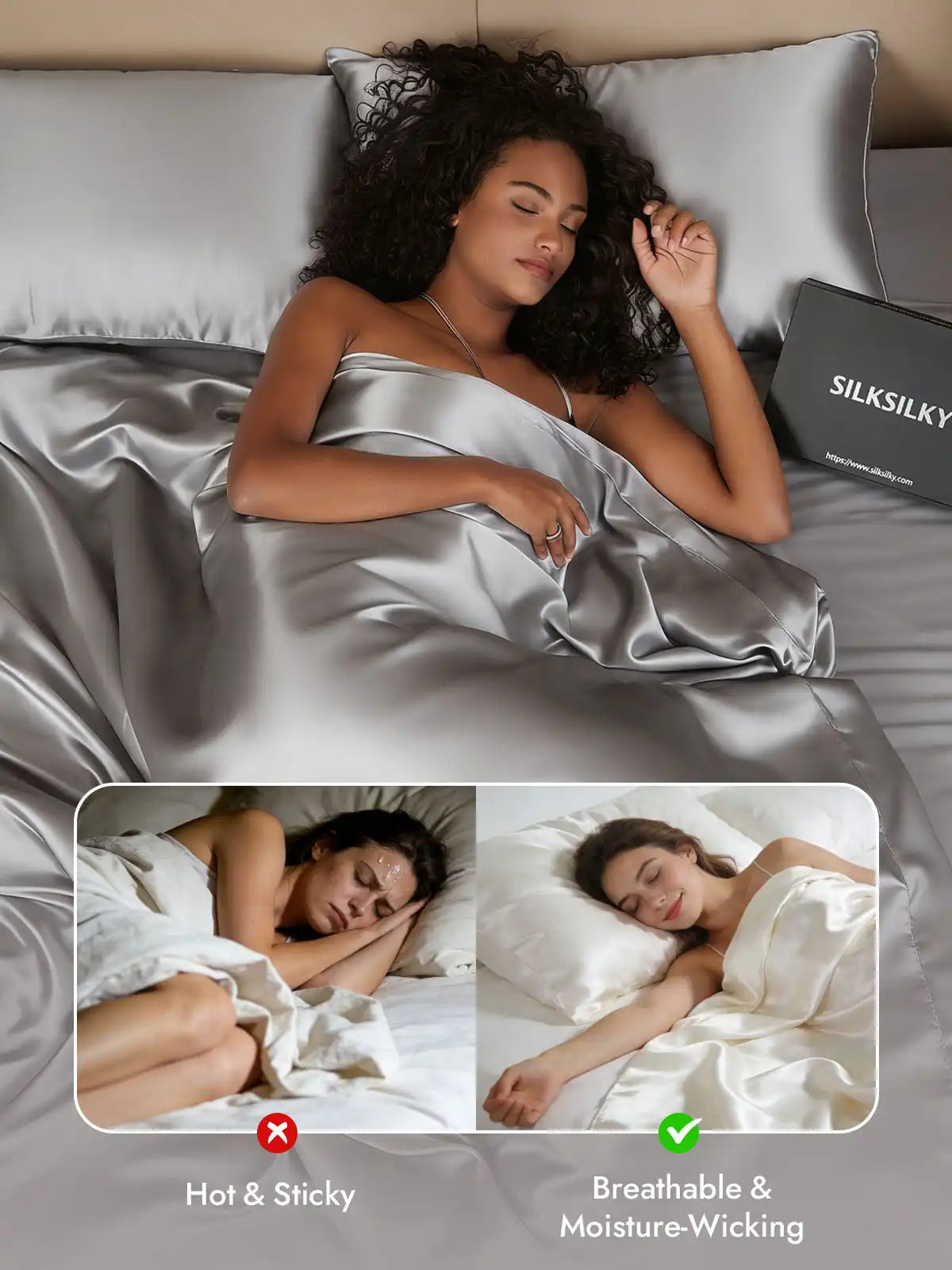 25Momme Mulberry Silk Seamless Duvet Cover (WITHOUT PILLOWCASES)