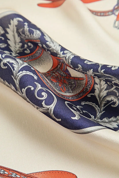 100% Mulberry Silk Floral  Square Scarf - Size 53x53cm