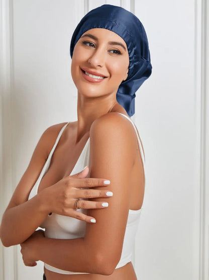 100% Mulberry Silk Sleep Cap Elasticated Bonnet