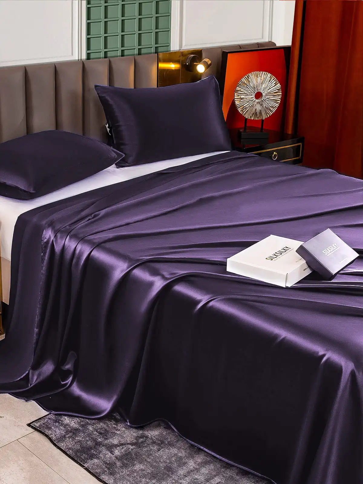 22Momme 3Pcs Silk Set Flat Sheet+2x Pillowcases