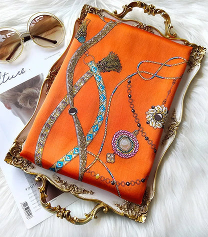 100% Mulberry Silk Printed Rectangular Long Shawl Scarf 170x53cm