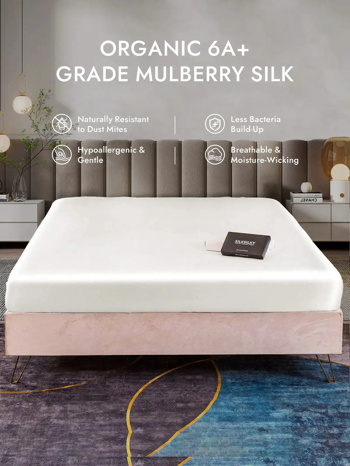 25Momme Mulberry Silk Seamless Fitted Sheet