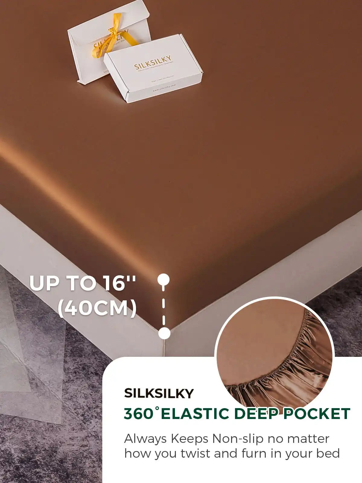 22Momme 3Pcs Silk Set Fitted Sheet+2x Pillowcases