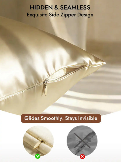 2Pcs 30Momme 100% Silk Pillowcases Bundle- Hidden Zipper
