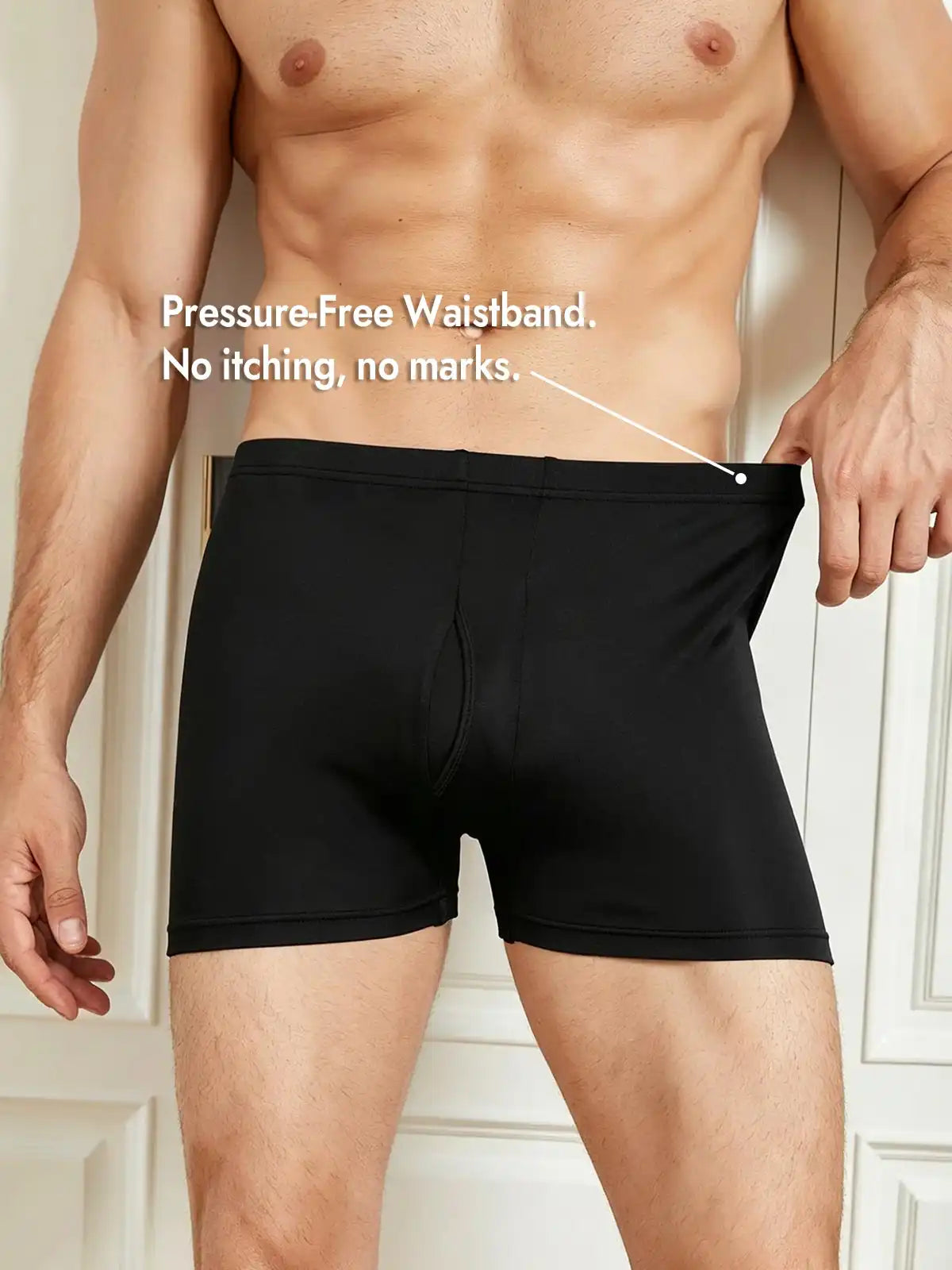 100% Mulberry Silk Mens Underwear with Front Opening