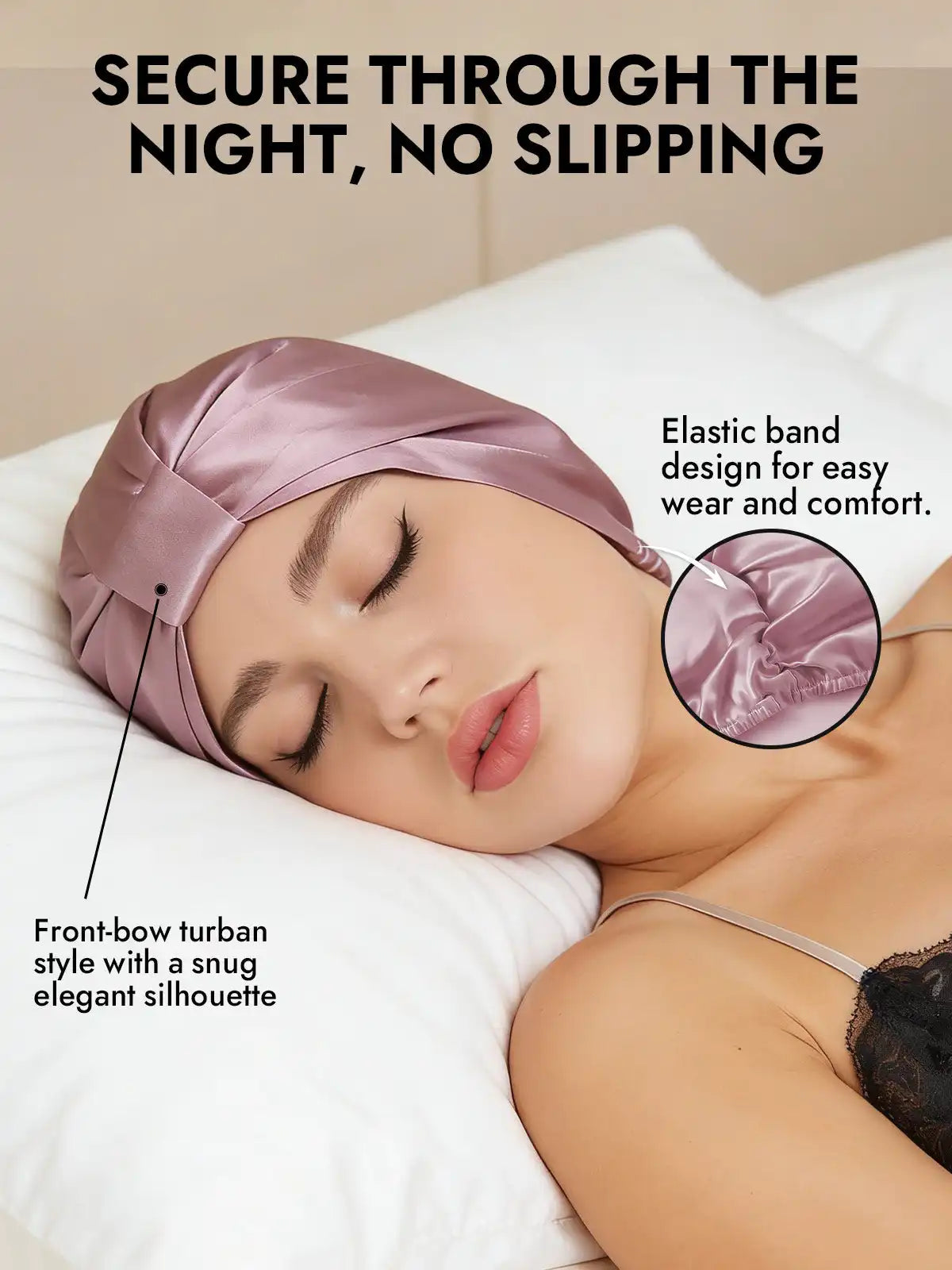 100% Mulberry Silk Night Turban Bonnet