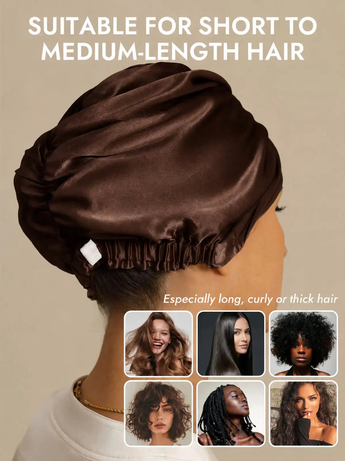 22Momme 100% Mulberry Silk Knot-Front Hair Bonnet with Adjustable Button Design