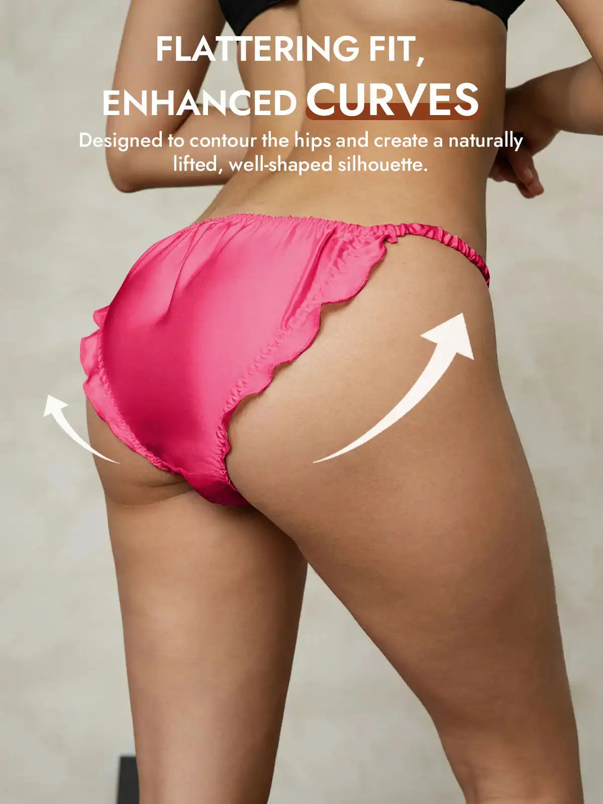 100% Mulberry Silk Ruffle Trim String Panty