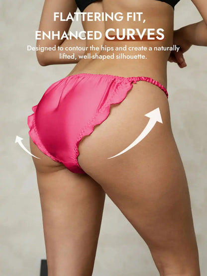 100% Mulberry Silk Ruffle Trim String Panty