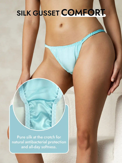 100% Mulberry Silk String Thong Sexy Panty