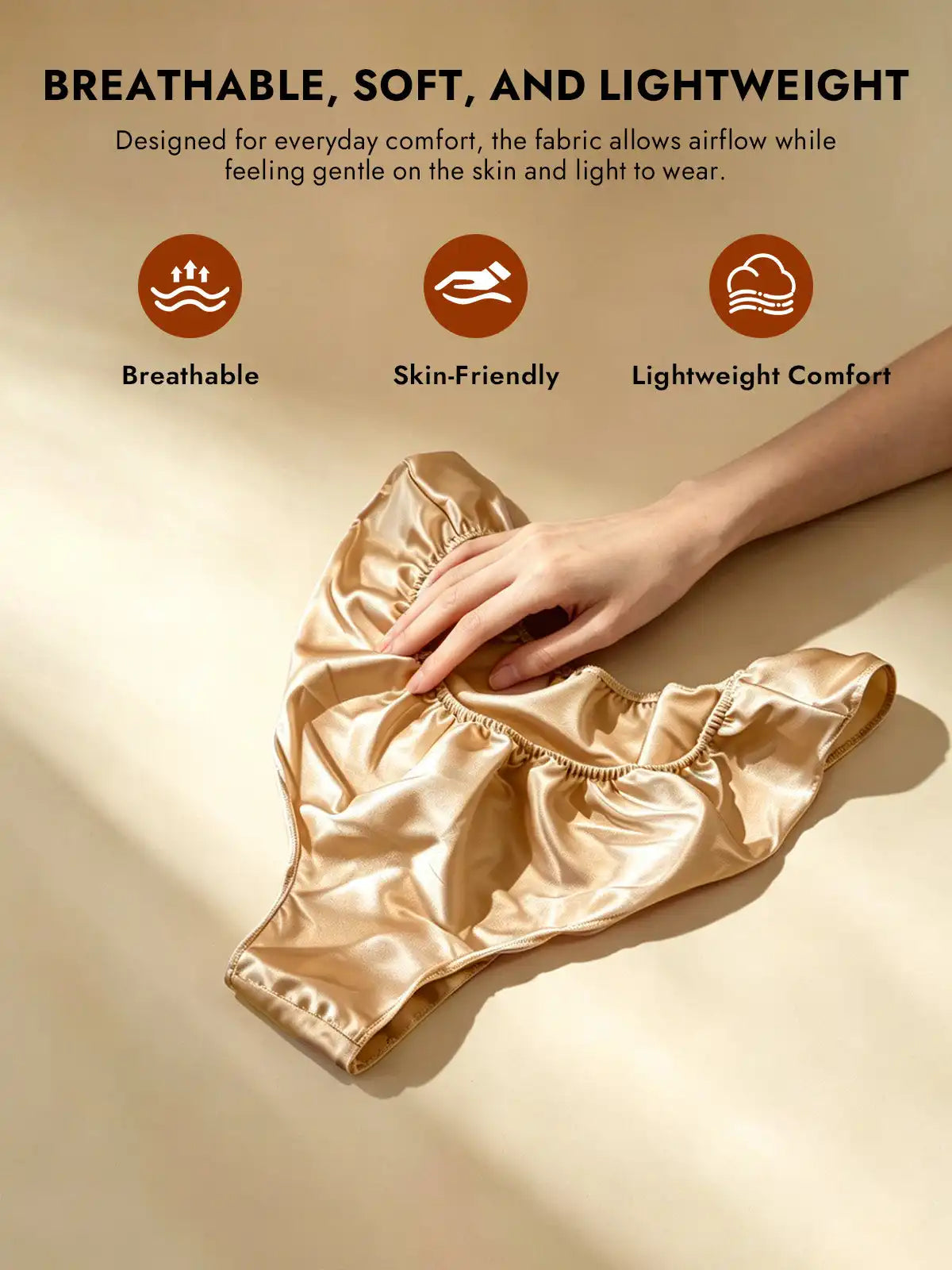 100% Mulberry Silk Low-Rise Ruffle Trim Panty