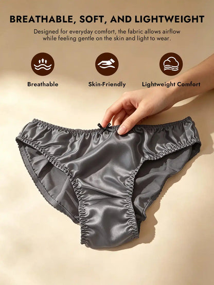 100% Mulberry Silk Classic Bikini Panty with Bow