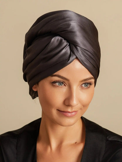 100% Mulberry Silk Double-Sided Hair Towel Wrap – Quick Dry, Frizz Free & Gentle on Hair