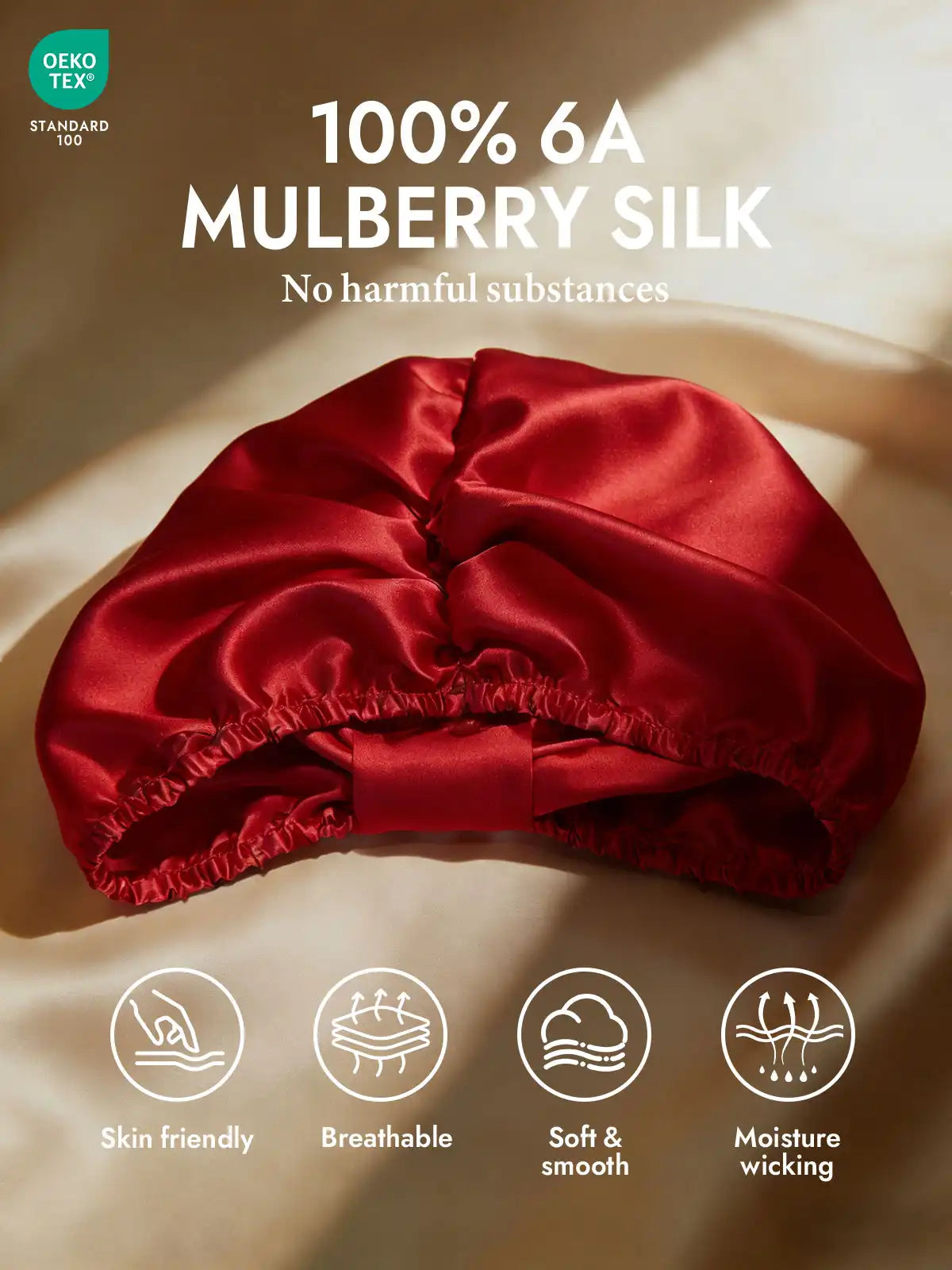 100% Mulberry Silk Night Turban Bonnet