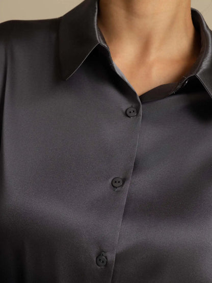 Women’s 19 Momme Silk Long Sleeves Button-Up Shirt