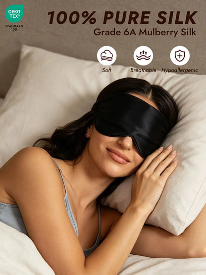 100% Mulberry Silk Eye Mask And Envelope Pouch Set 2Pcs