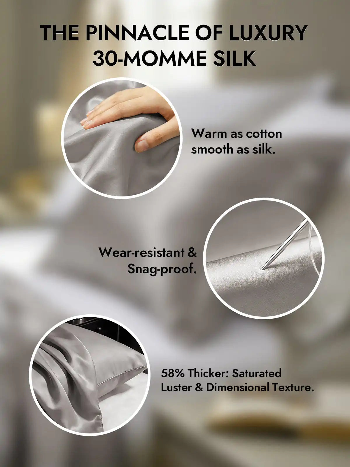 2Pcs 30Momme 100% Silk Pillowcases Bundle- Hidden Zipper
