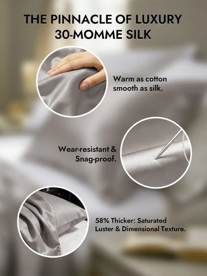 2Pcs 30Momme 100% Silk Pillowcases Bundle- Hidden Zipper